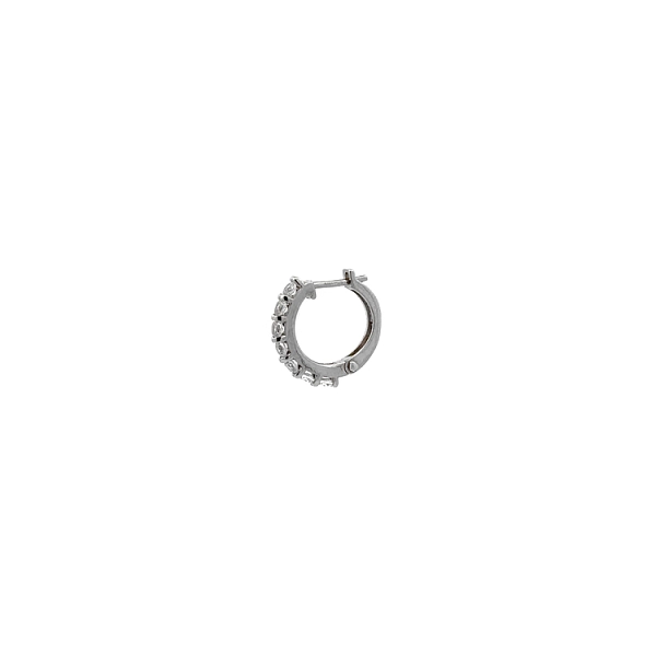 Round Earrings with White Gold Zircons