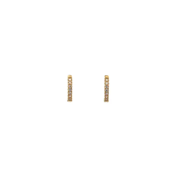 Gold Circular Earrings with Zircons