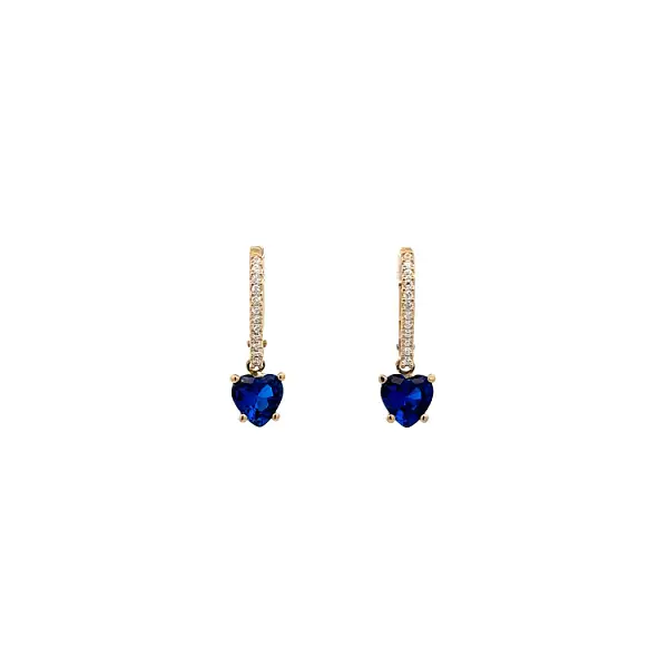 Timeless dangle earrings decorated with sapphire and zircons