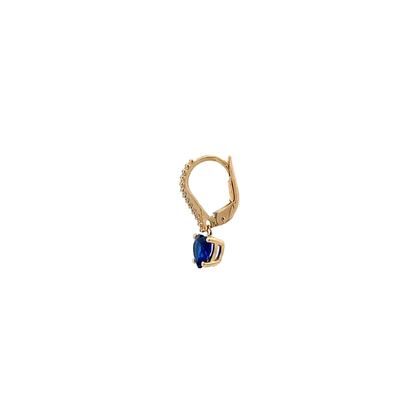 Timeless dangle earrings decorated with sapphire and zircons