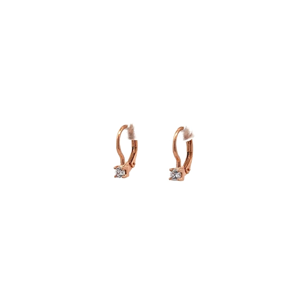 Earrings with Pink Gold Zircons