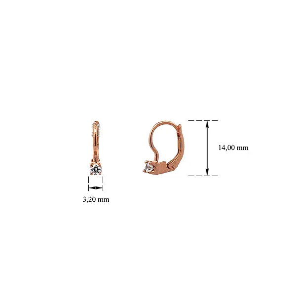 Earrings with Pink Gold Zircons