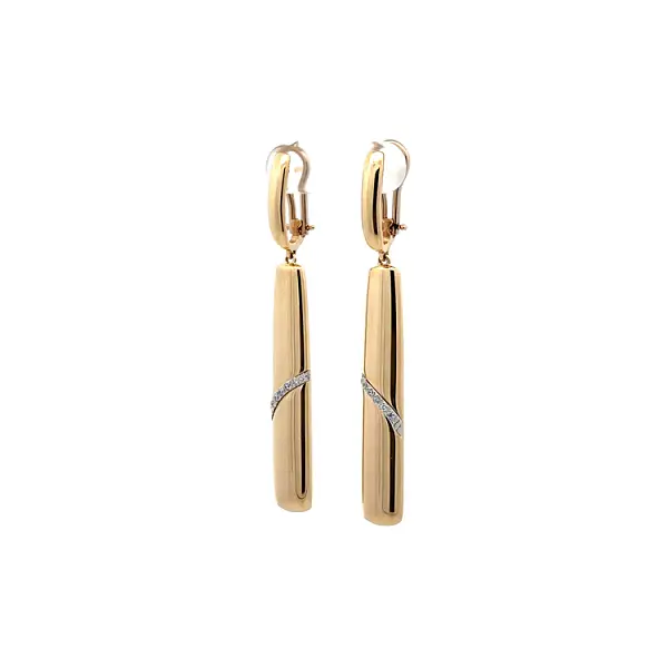Vibrant dangle earrings - Combining the Elegance of Yellow Gold and Zircones