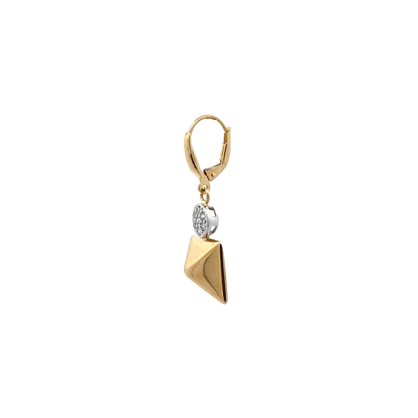 Pendant Earrings with Zircones in Gold