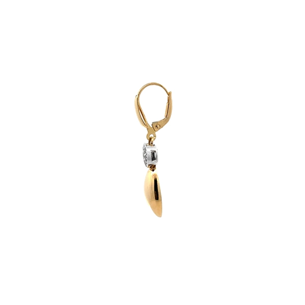Pendant Earrings with Zircones in Gold