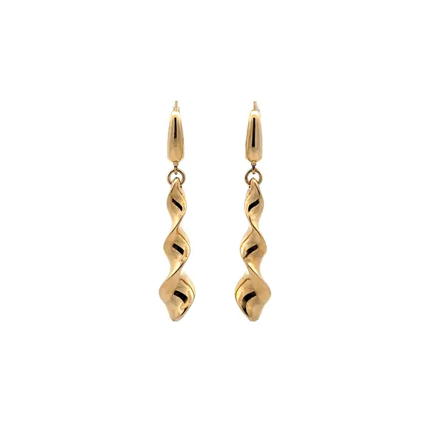 Luxury Gold dangle earrings with unique twisted effect