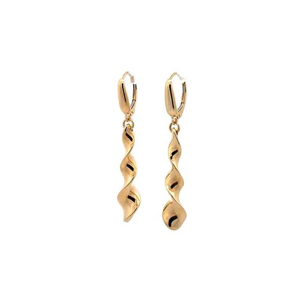Luxury Gold dangle earrings with unique twisted effect
