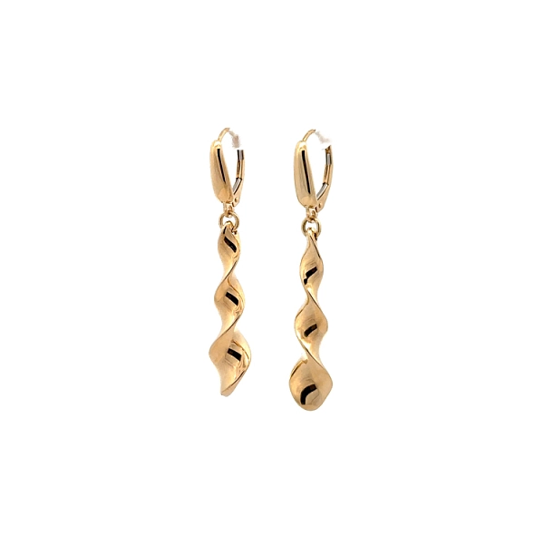 Luxury Gold dangle earrings with unique twisted effect