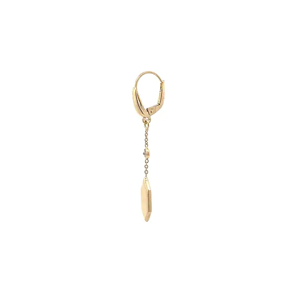 Gold dangle earrings with Zircons
