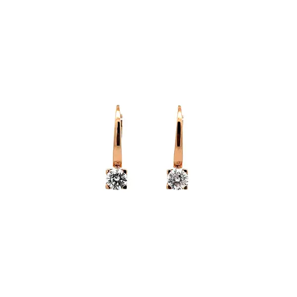 Earrings with Pink Gold Zircons