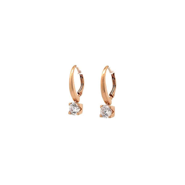 Earrings with Pink Gold Zircons
