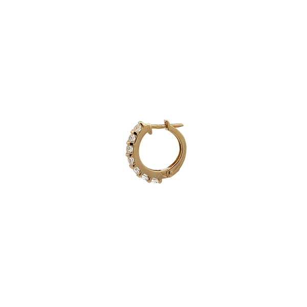 Gold Circular Earrings with Zircons