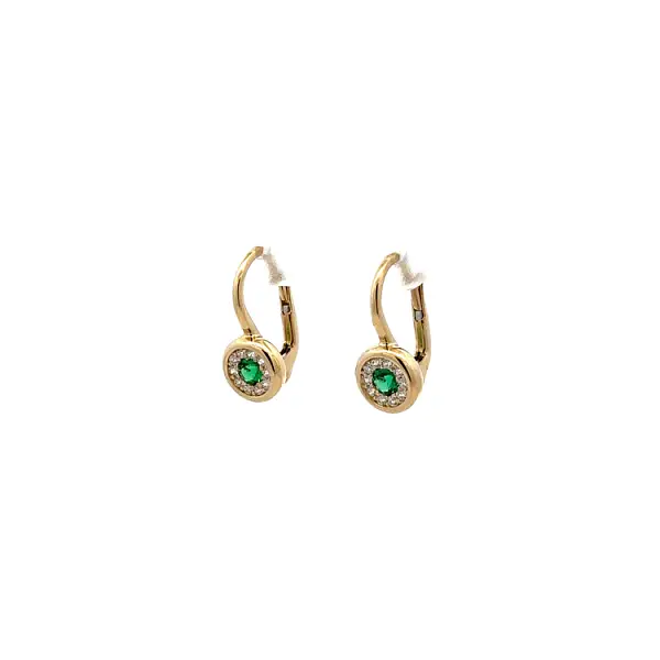 Gold Earrings with Emeralds