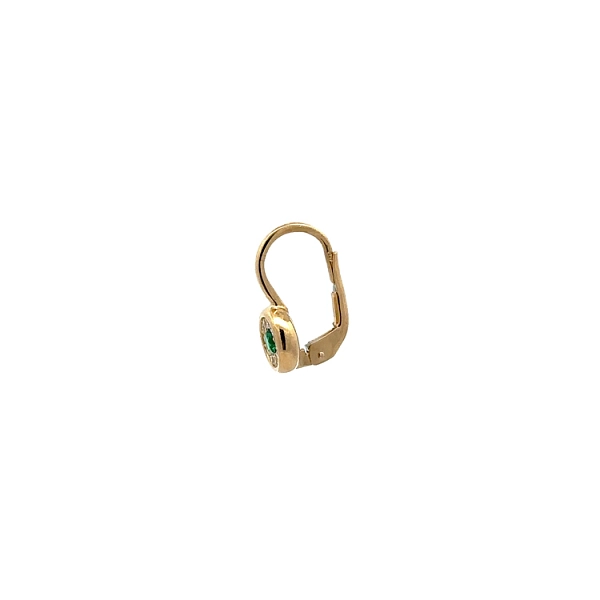 Gold Earrings with Emeralds