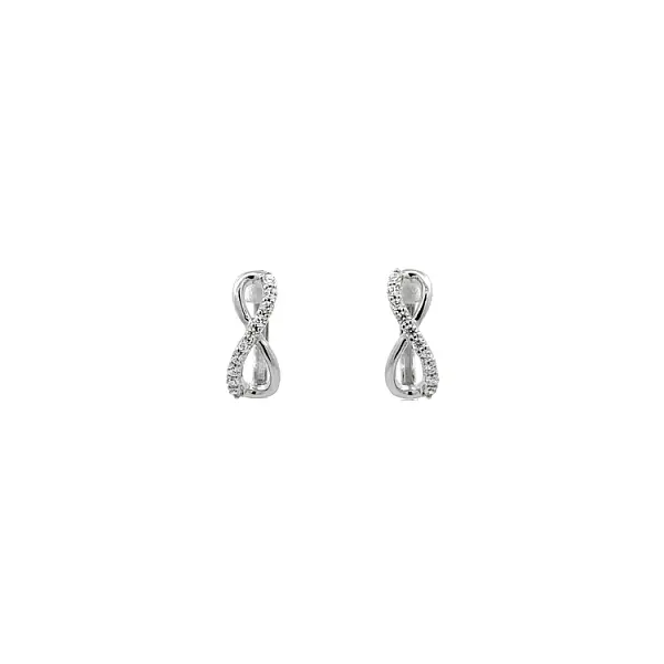 White Gold Infinity Earrings with Zirconias