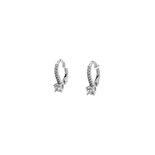 Earrings with White Gold Zircons