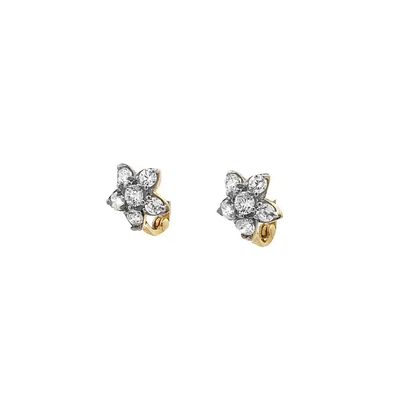 Gold Earrings with Zircons