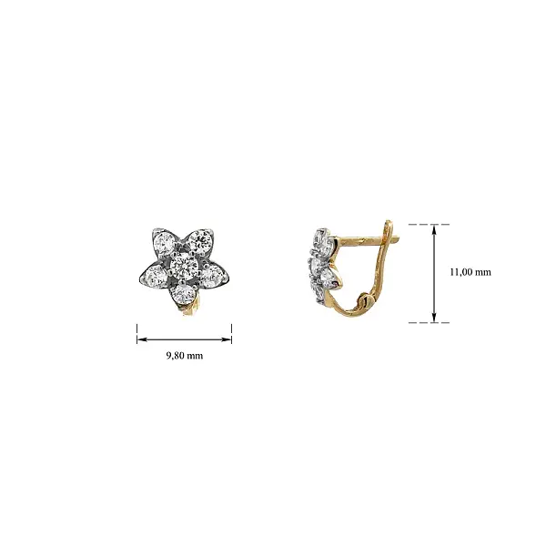 Gold Earrings with Zircons