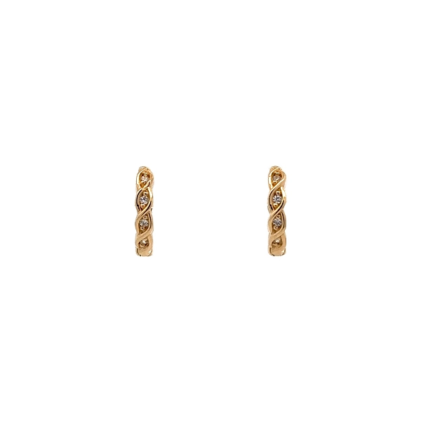 Gold Circular Earrings with Zircons
