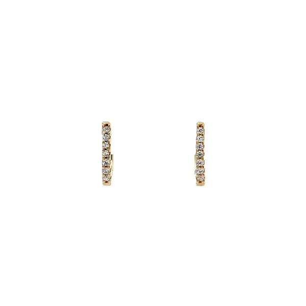 Gold Circular Earrings with Zircons