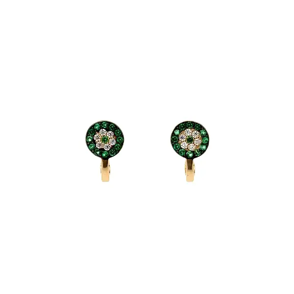 Gold Earrings with Emeralds