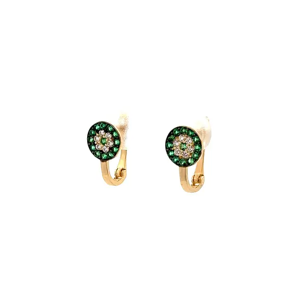 Gold Earrings with Emeralds