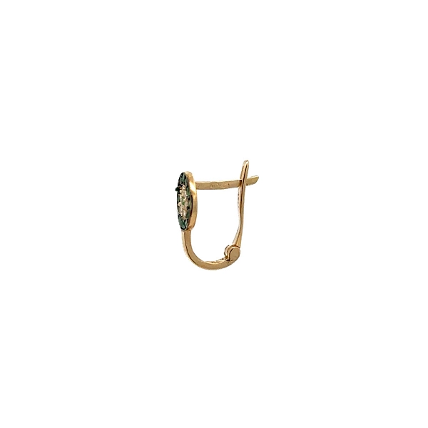 Gold Earrings with Emeralds