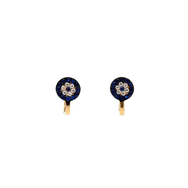 Gold Earrings with Sapphires