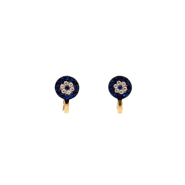Gold Earrings with Sapphires