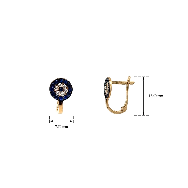 Gold Earrings with Sapphires