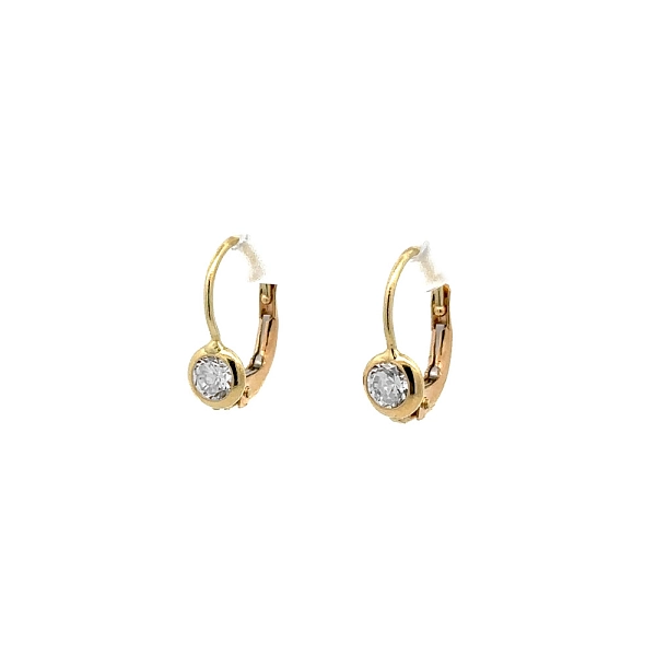 Gold Earrings with Zircons