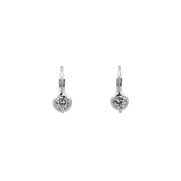 Earrings with White Gold Zircons