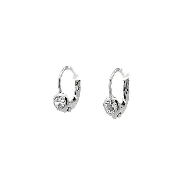 Earrings with White Gold Zircons