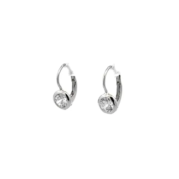 Earrings with White Gold Zircons