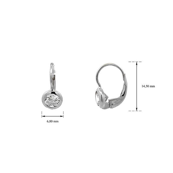 Earrings with White Gold Zircons