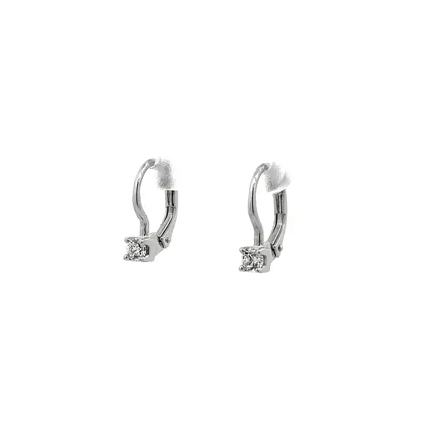Earrings with White Gold Zircons