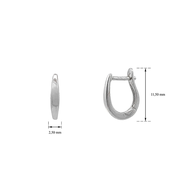 White Gold Round Earrings