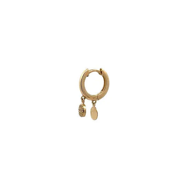 Gold Circular Earrings with Zircons