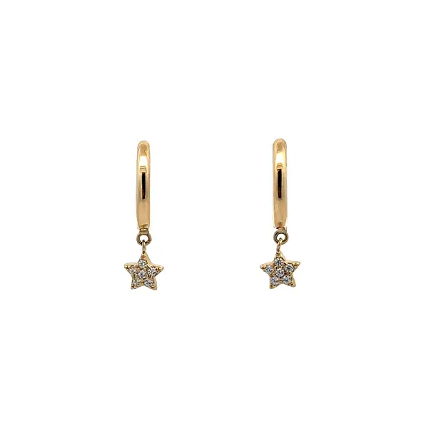 Gold Earrings Starfish with Zircons