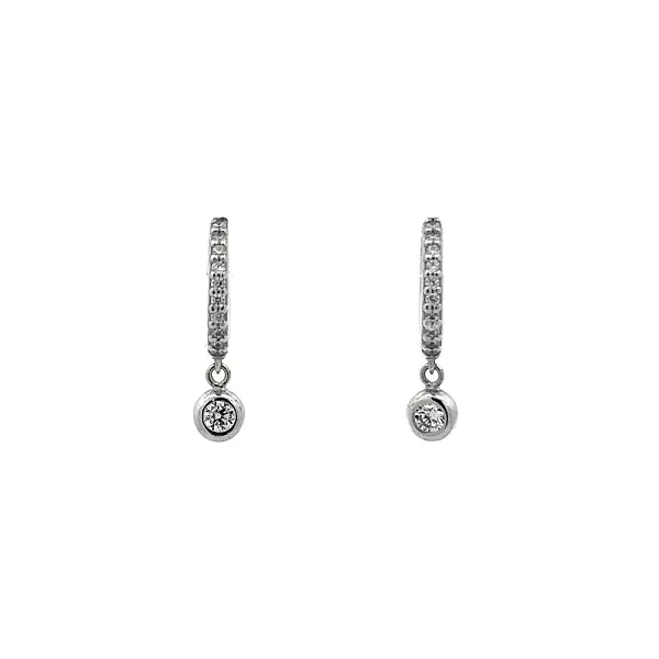 Earrings with White Gold Zircons