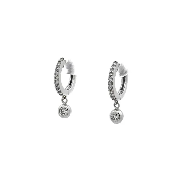 Earrings with White Gold Zircons