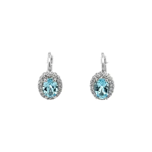 White Gold Topaz Earrings