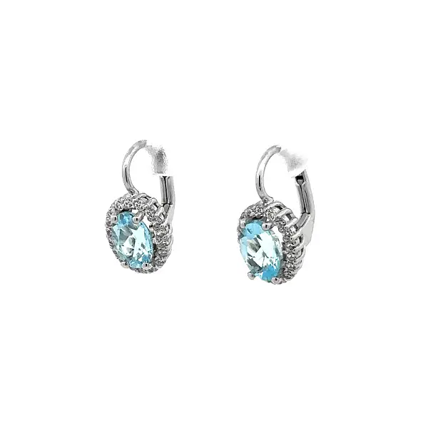 White Gold Topaz Earrings