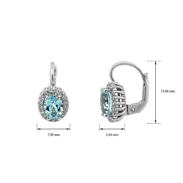 White Gold Topaz Earrings