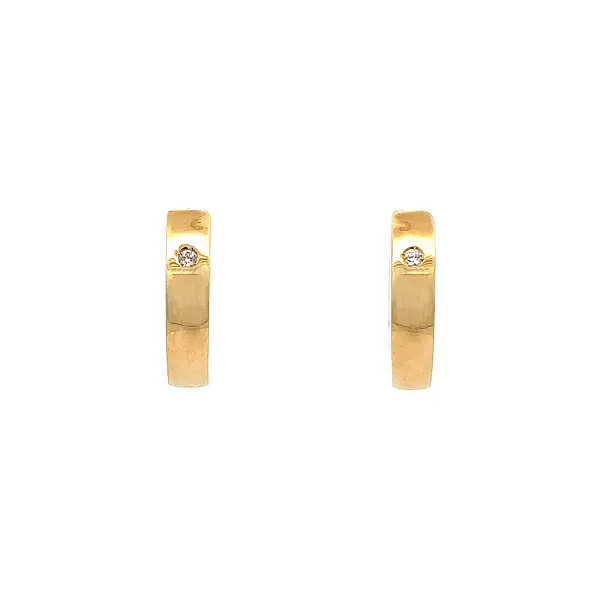Gold Circular Earrings with Zircons