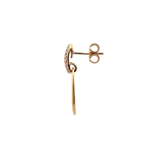 Gold dangle earrings with Zircons