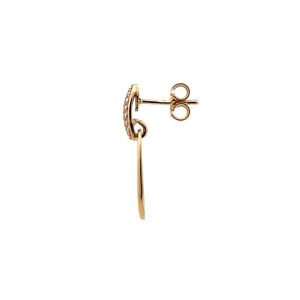 Gold dangle earrings with Zircons