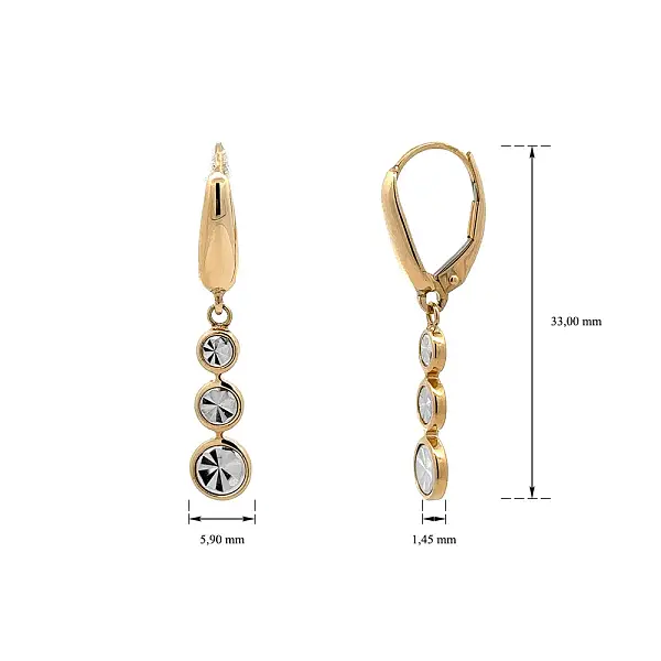 Earrings made of Combination Gold