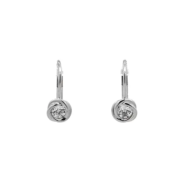 Earrings with White Gold Zircons