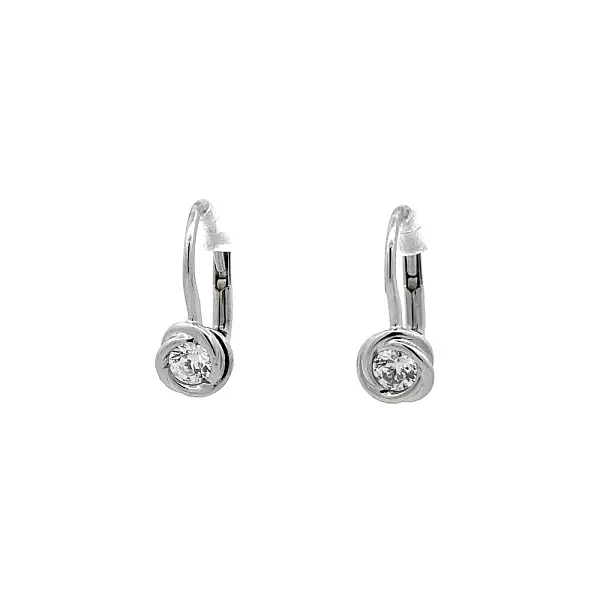 Earrings with White Gold Zircons